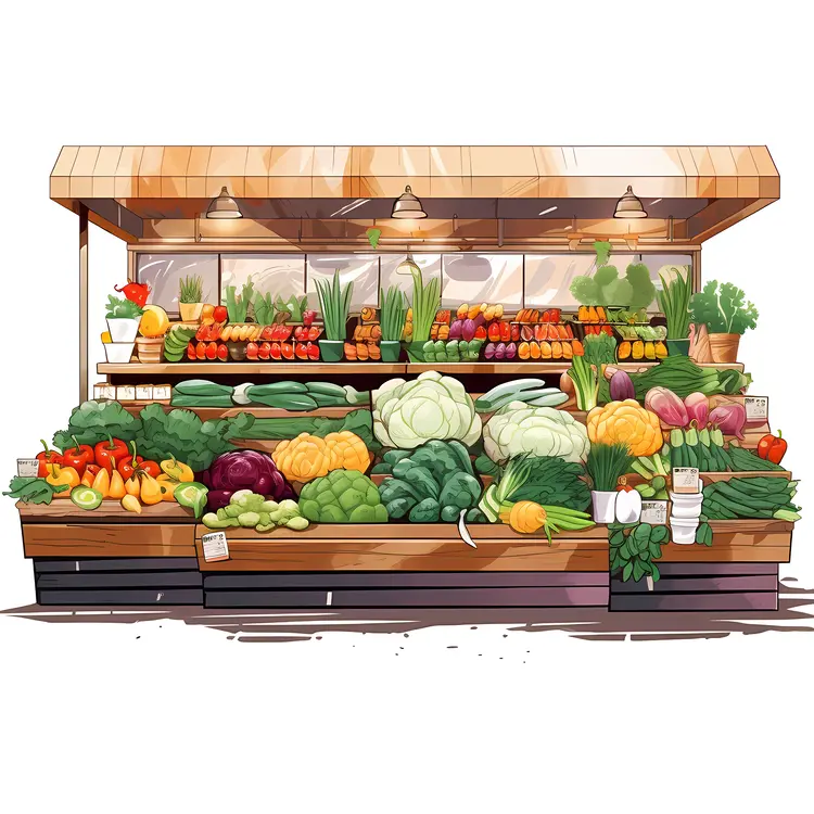 Colorful Vegetable Stand at the Market