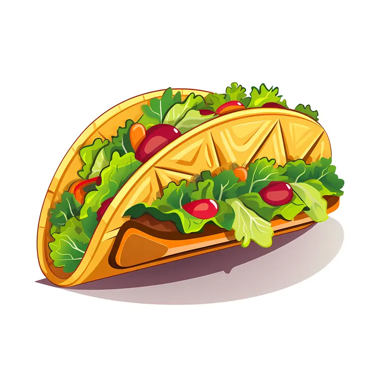 Healthy Taco with Fresh Vegetables