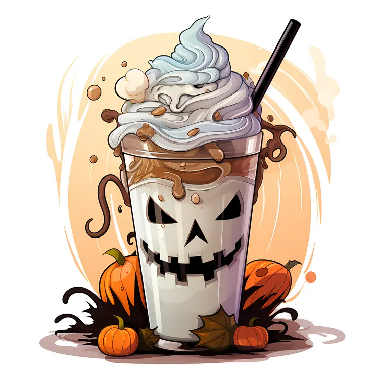 Pumpkin Face Milkshake with Pumpkins