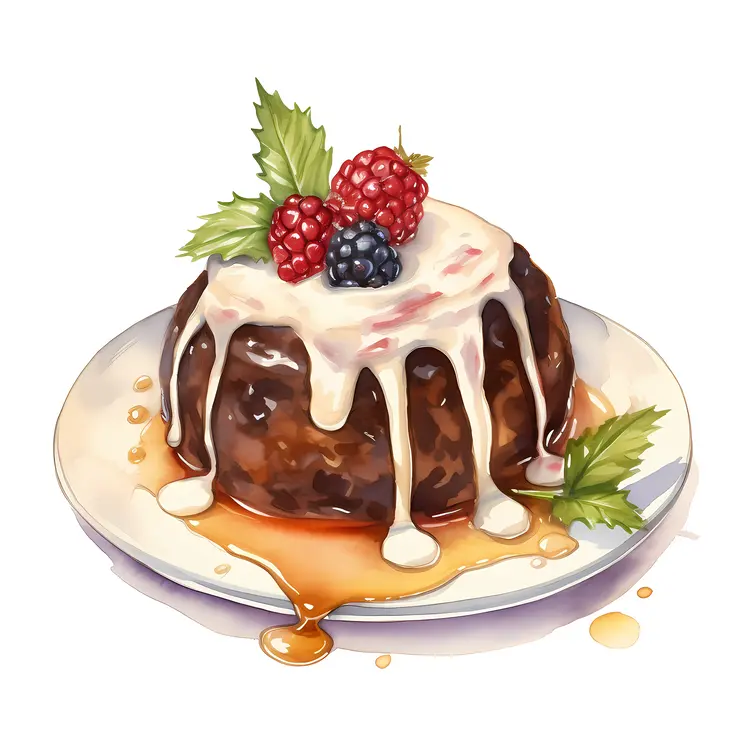 Delectable Pudding with Berries and Cream