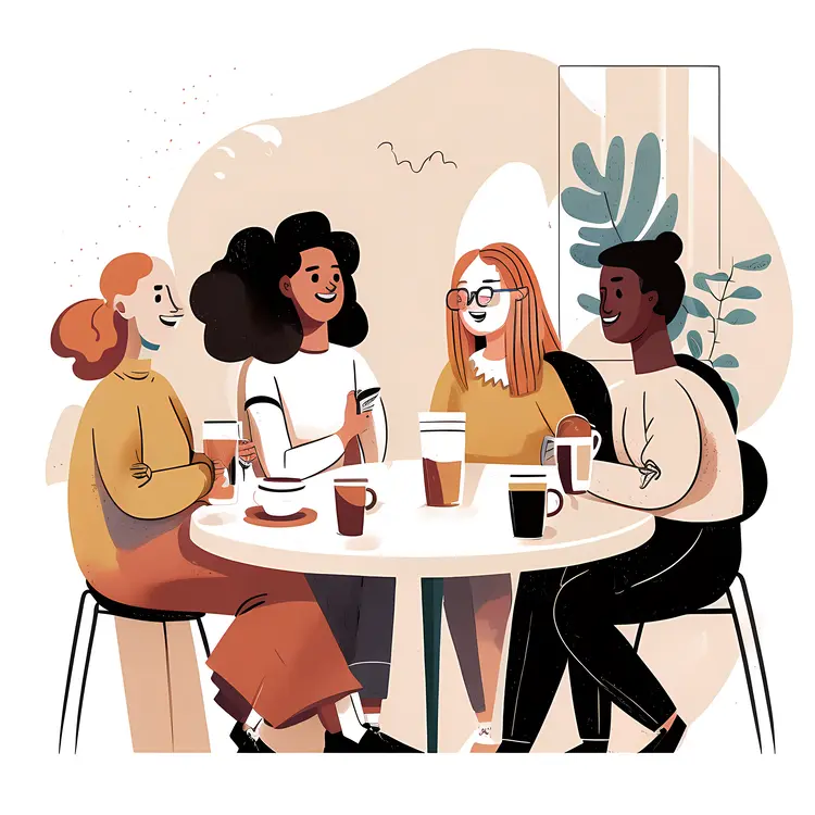 Friends Enjoying Coffee Together