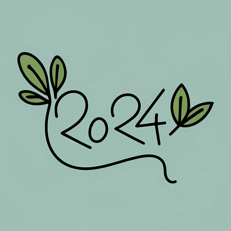 2024 with Leaf Design