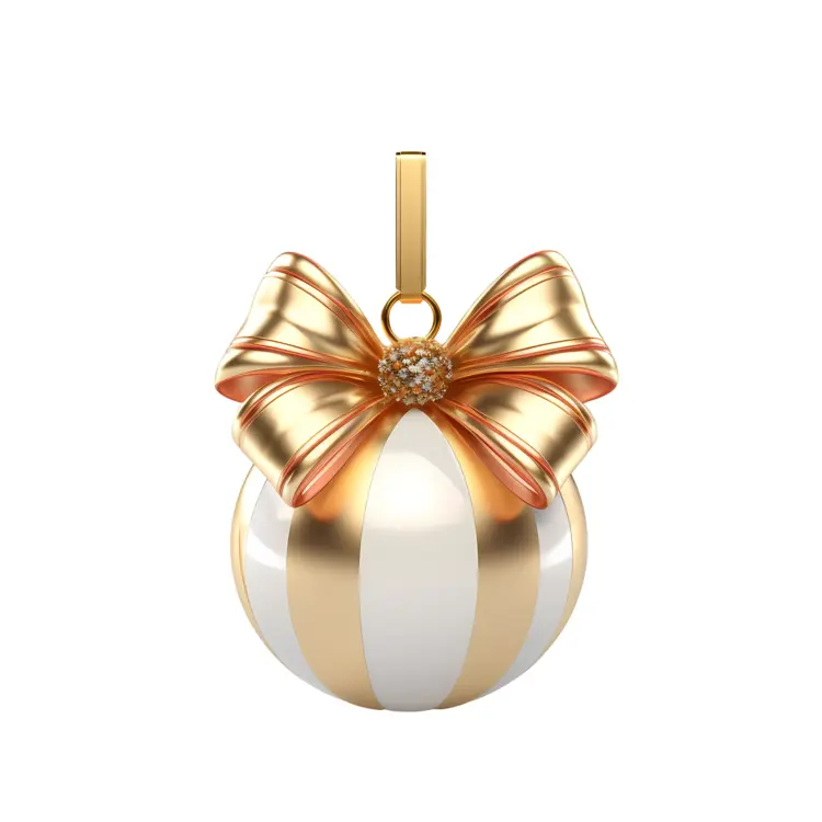 Gold Striped Ornament for Christmas