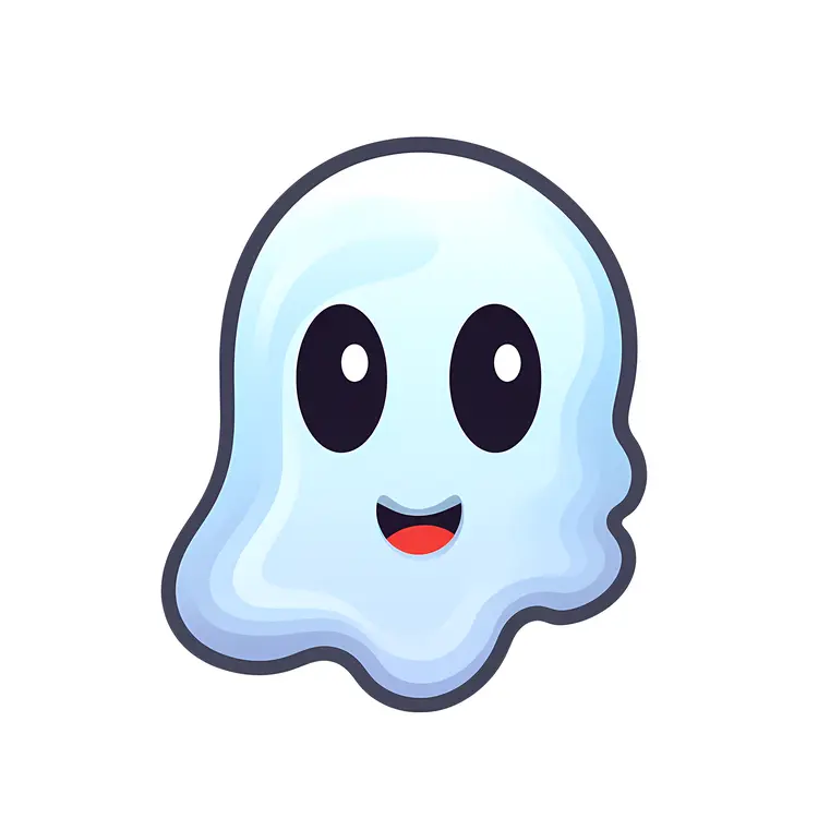 Cute Smiling Blue Ghost