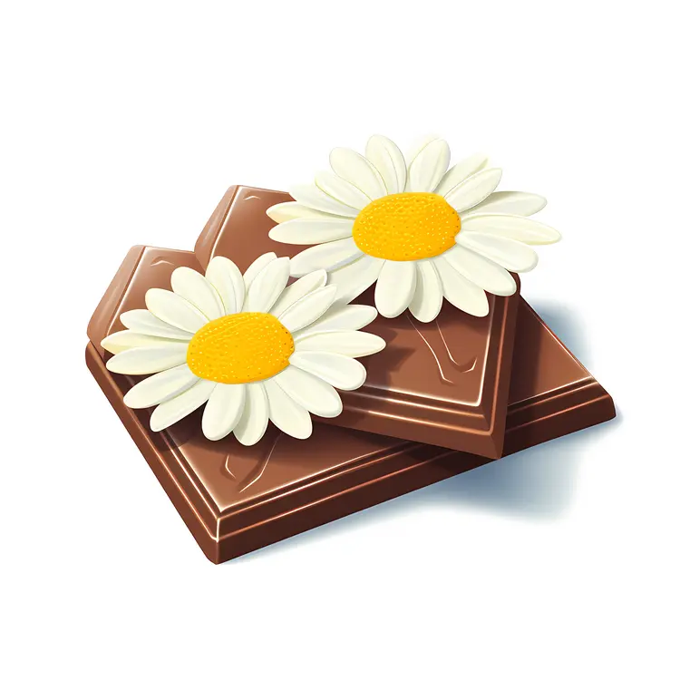 Chocolate Bars with Daisy Flower Decorations
