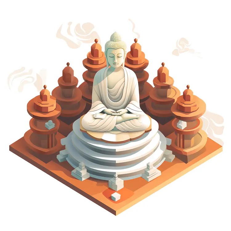 Buddha Sitting in Temple