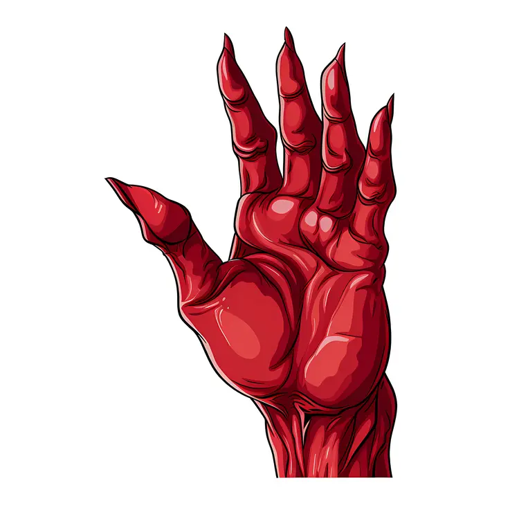 Red Monster Hand with Claws
