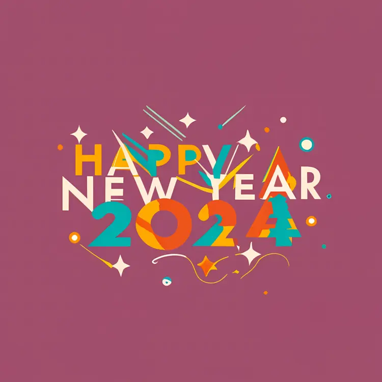 Colorful Happy New Year 2024