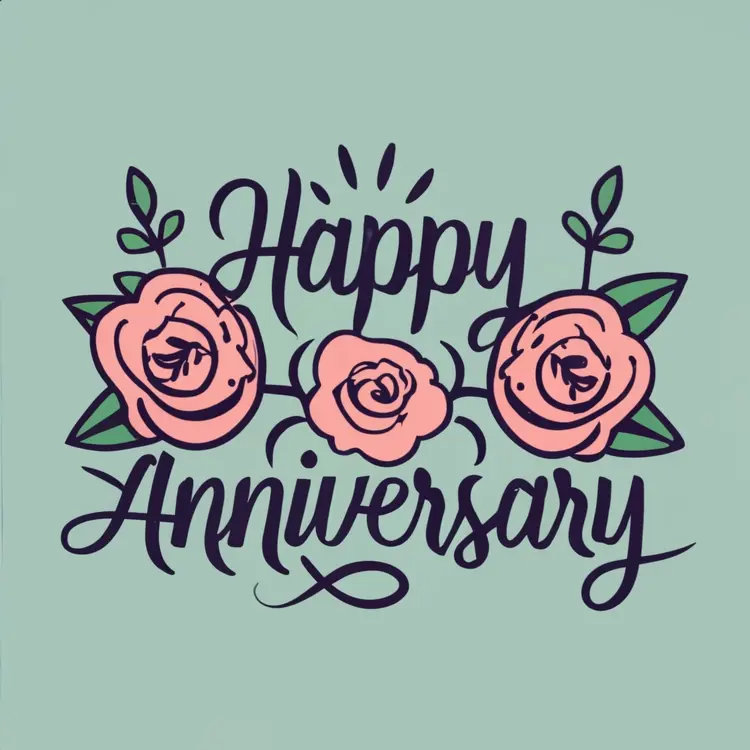 Happy Anniversary with Floral Design