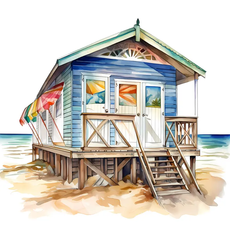 Small Cute Doodle Beach House