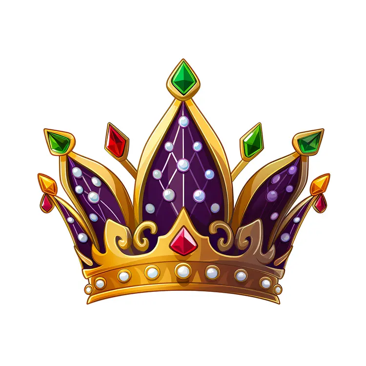 Golden Crown with Purple and Green Jewels