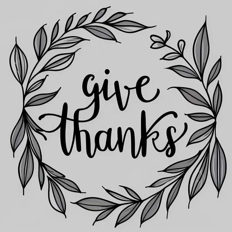 Give Thanks with Leaf Wreath