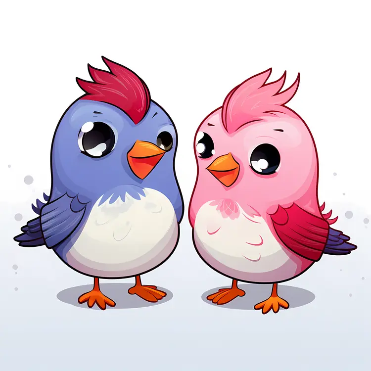 Cute Cartoon Birds Illustration
