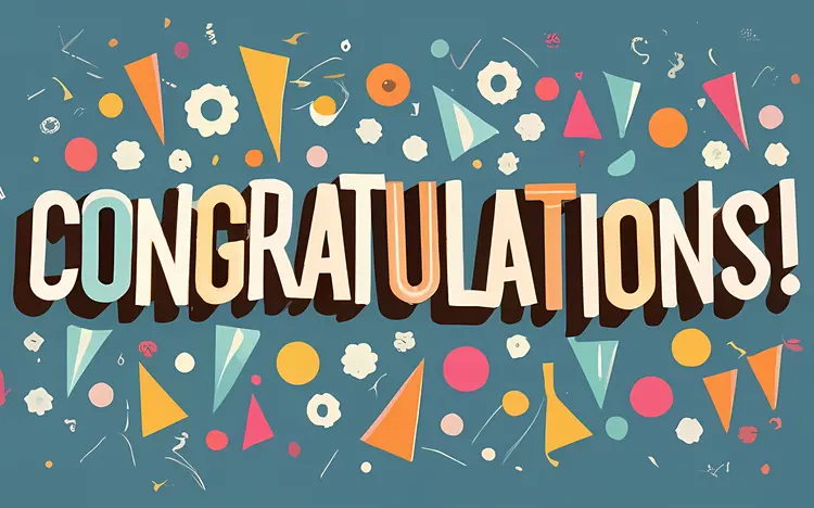 Congratulations with Colorful Confetti