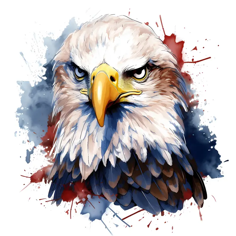 Majestic Eagle with Watercolor Background