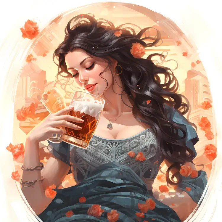 Woman Relaxing with Beer