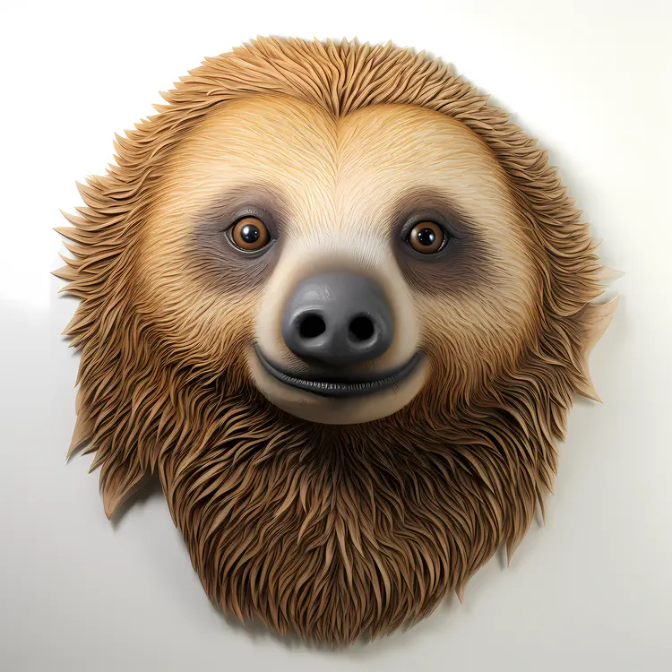 Cute Sloth Face Illustration