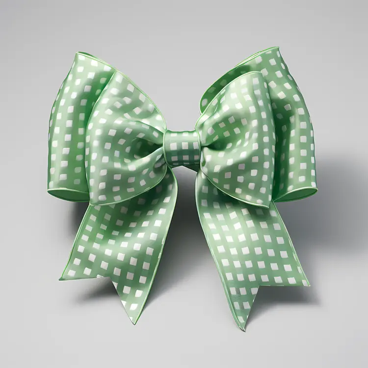 Green Dotted Bow