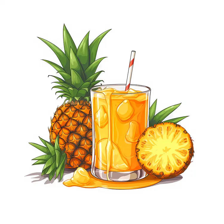 Refreshing Pineapple Juice with Fresh Pineapple