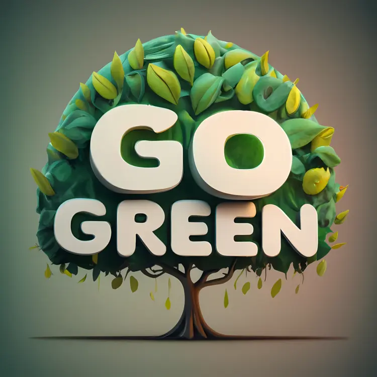 Go Green Slogan with Green Tree