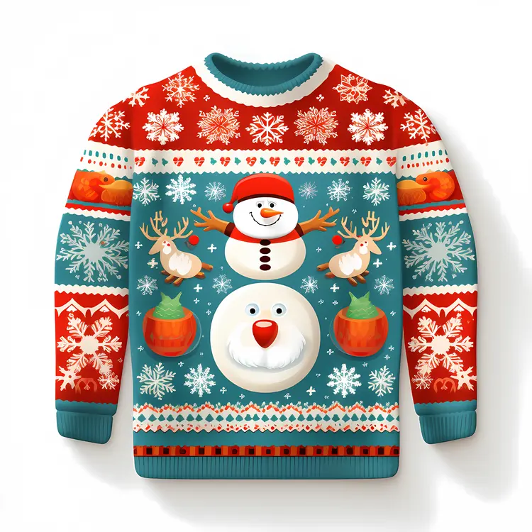 Cheerful Snowman Christmas Sweater