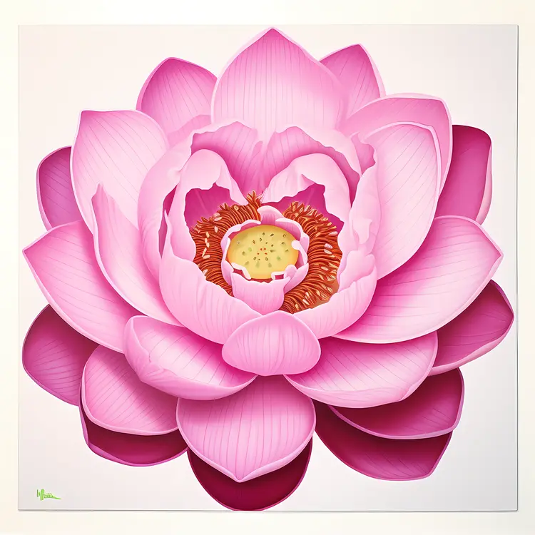 Beautiful Pink Lotus Flower Illustration