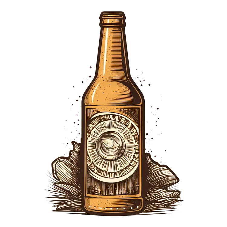 Vintage Beer Bottle Illustration