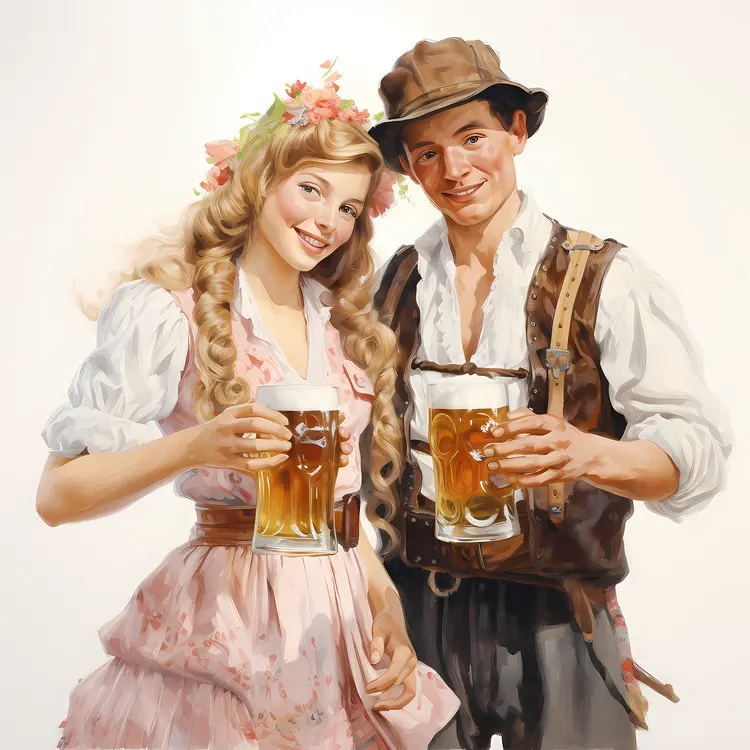 Couple Celebrating with Beer