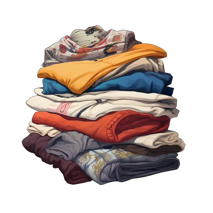 Stack of Folded Clothes in Various Colors