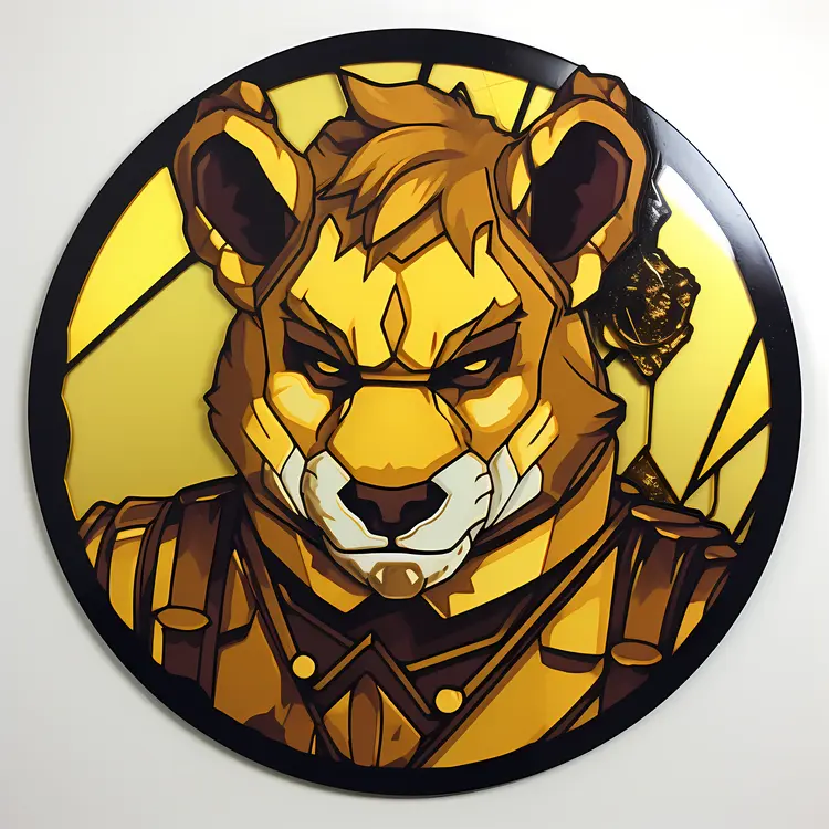 Fierce Lion Cartoon Illustration