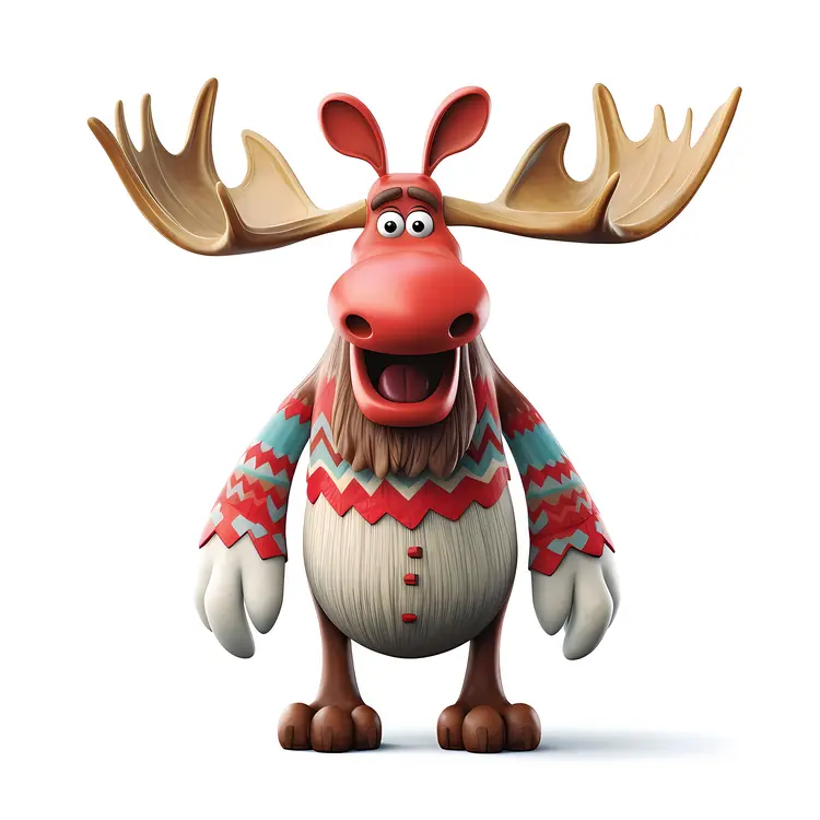 Festive Moose in a Sweater