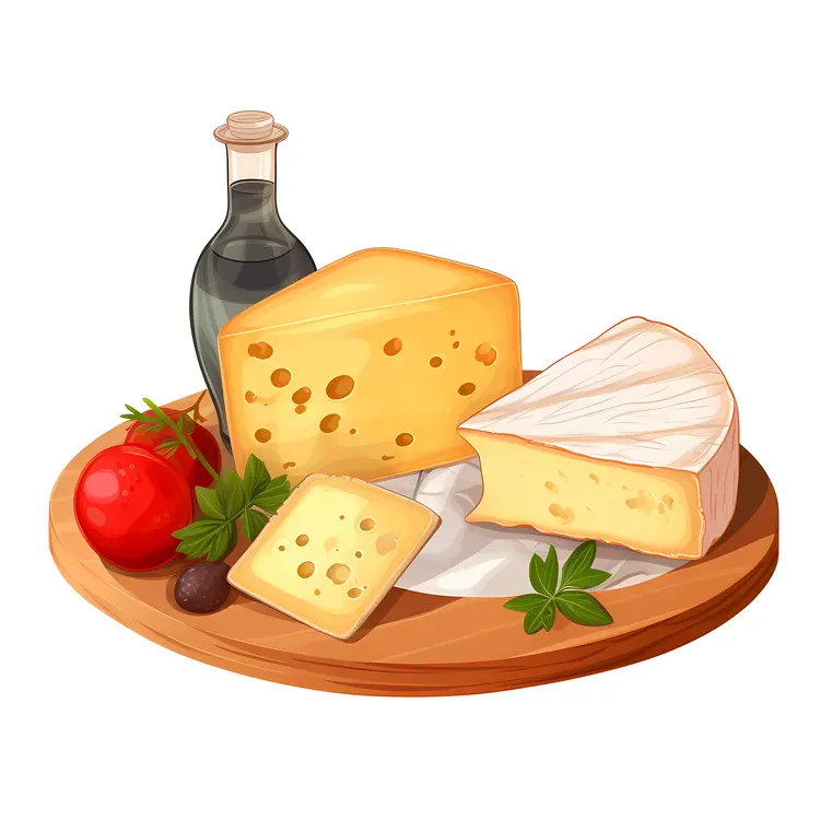 Cheese Platter with Tomato and Olive Oil