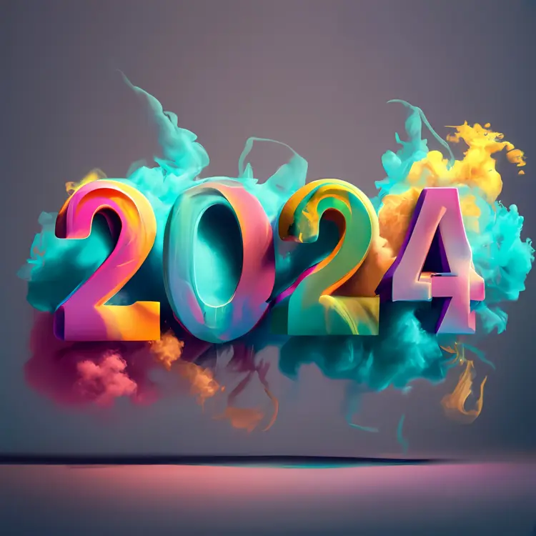 Colorful 2024 New Year Celebration