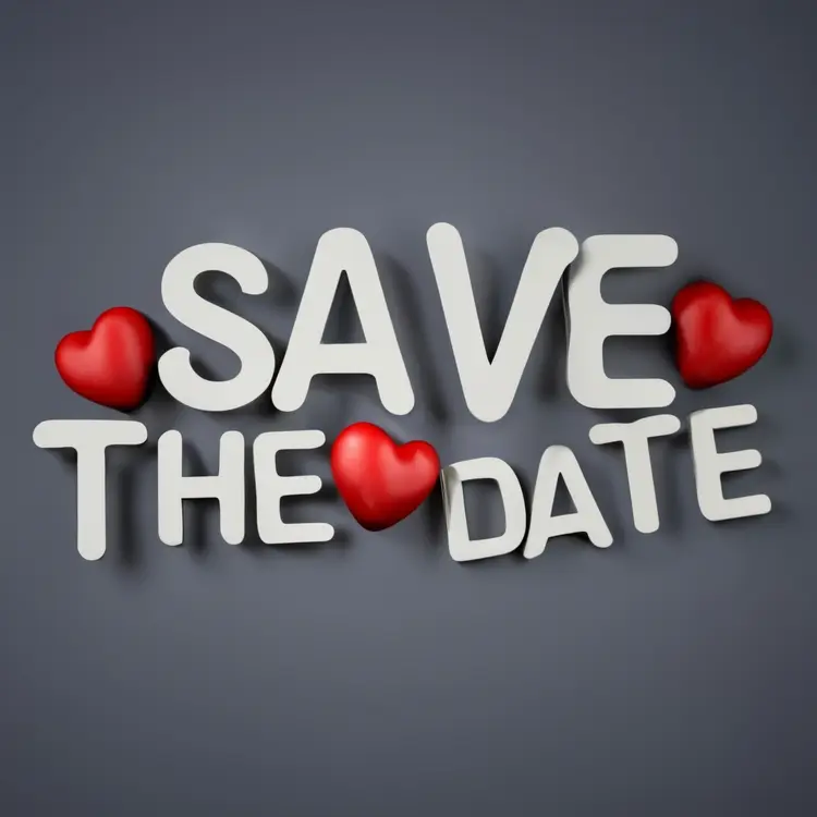 Simple Save the Date with Hearts