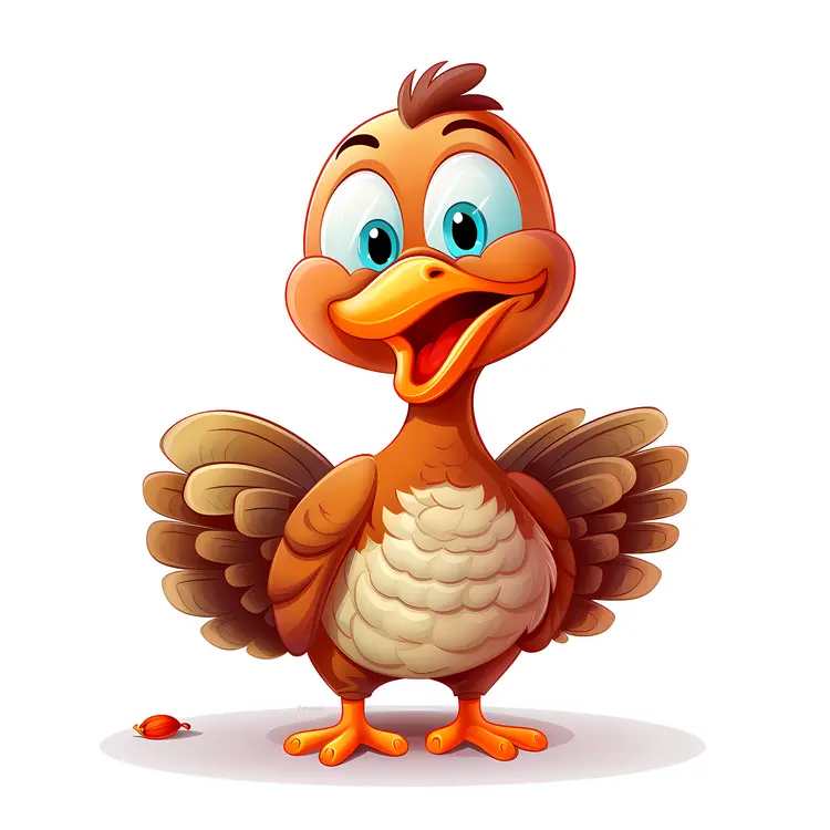 Cute Turkey Cartoon Illustration