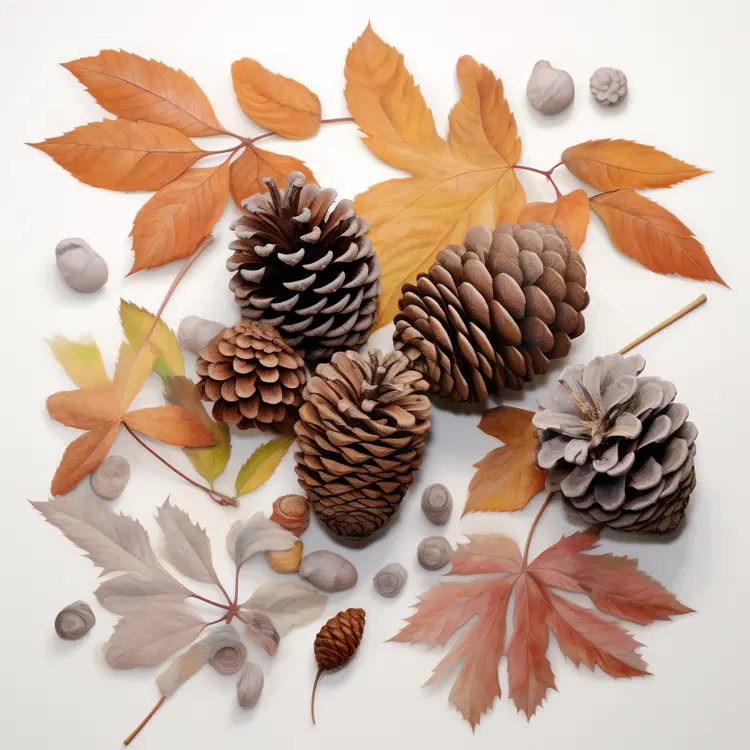 Pine Cones and Autumn Leaves for Thanksgiving Decor