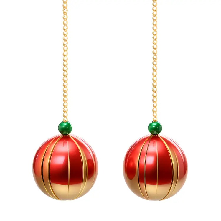 Red and Gold Christmas Ornaments with Green Accents