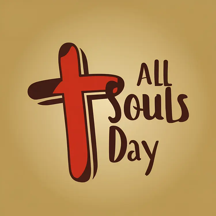 All Souls Day with Cross Symbol