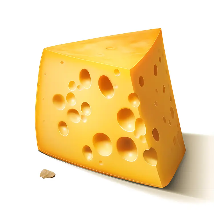 Yellow Cheese with Holes Illustration