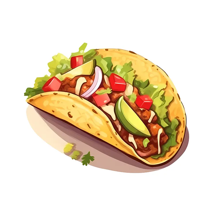 Delicious Taco with Fresh Ingredients