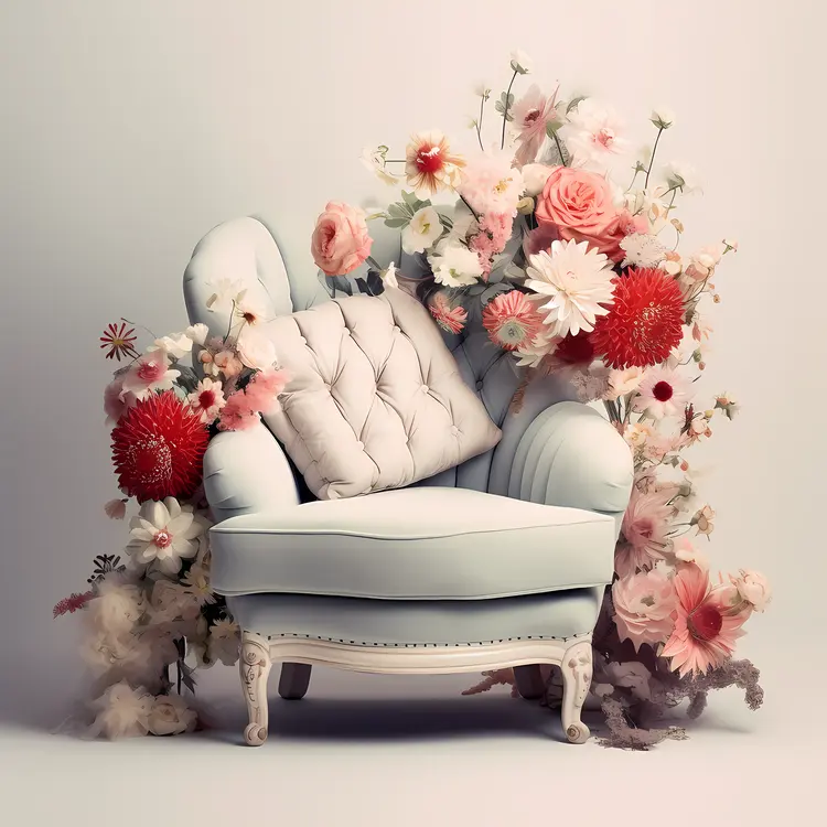 Elegant Armchair with Floral Arrangement