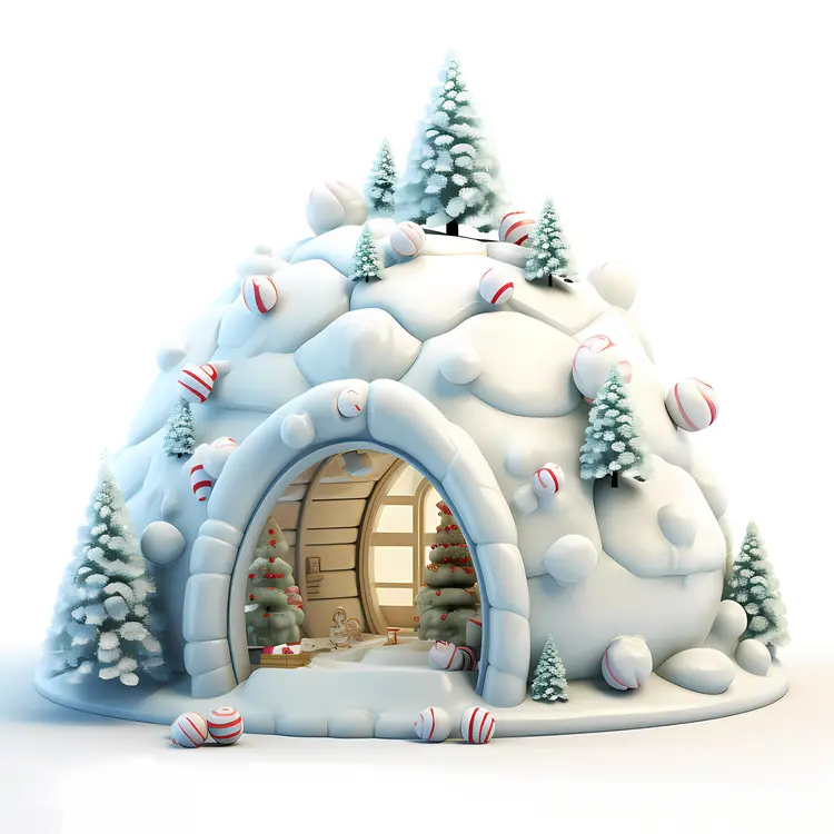 Decorated Snowy Igloo