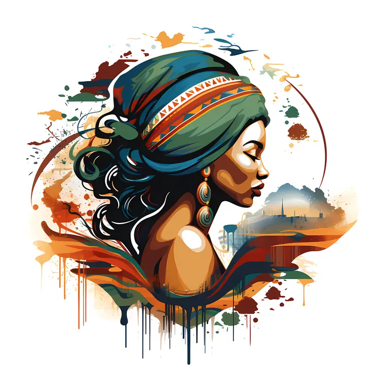 Colorful Abstract Woman's Profile