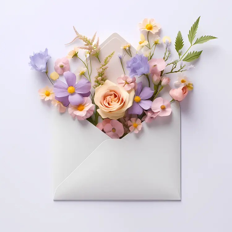 Pastel Floral Envelope Illustration