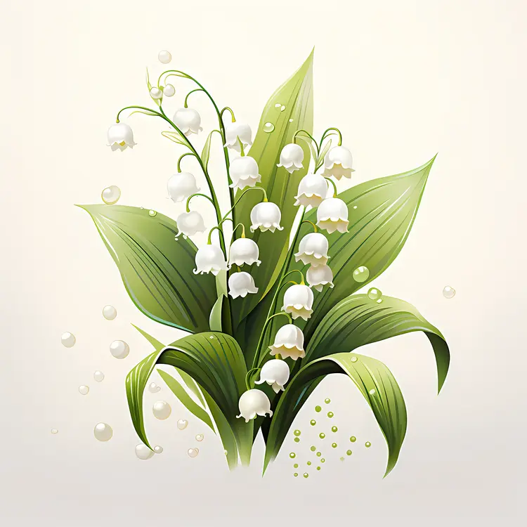 Elegant Lily of the Valley with Green Leaves
