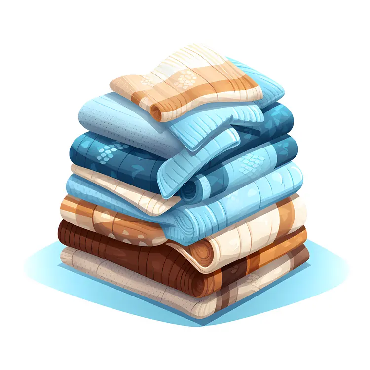 Stack of Blue and Brown Sweaters