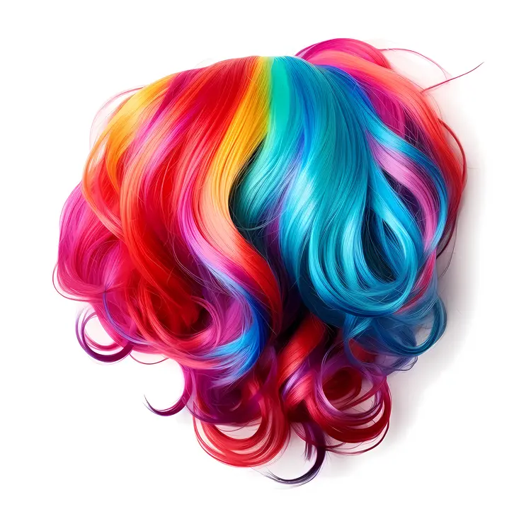 Colorful Rainbow Curly Wig for Cosplay