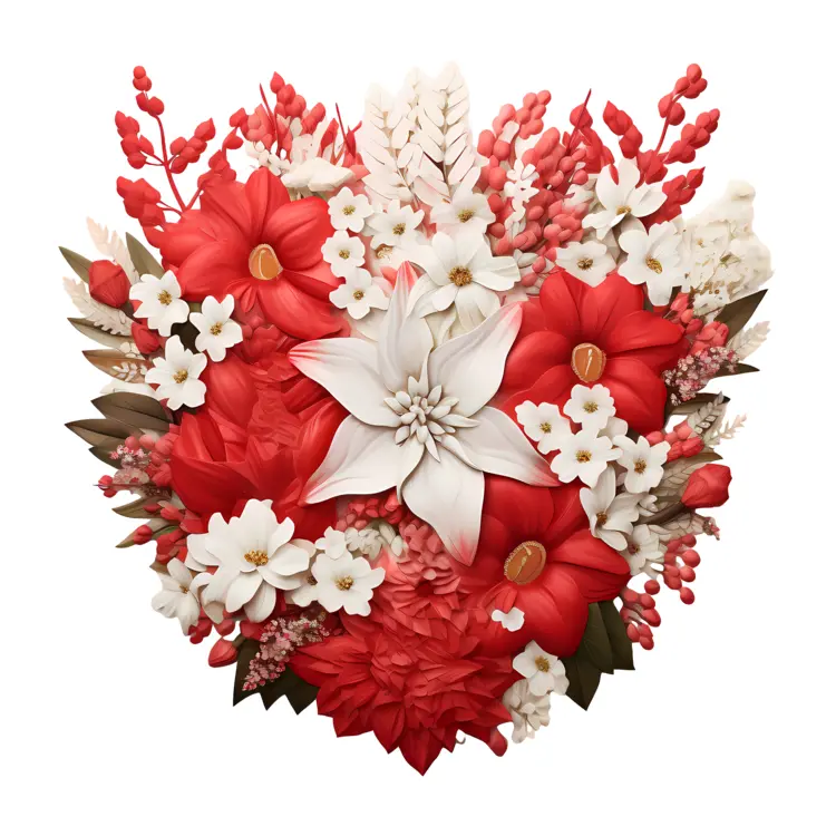Beautiful Red and White Flower Bouquet