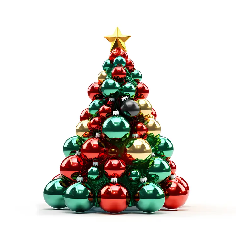 Christmas Tree Made of Ornaments