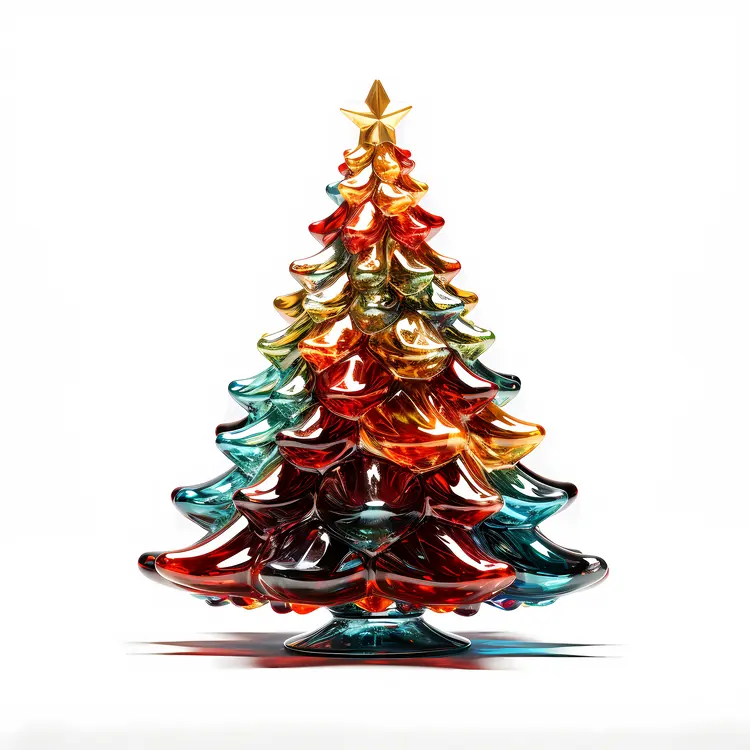Multicolored Crystal Christmas Tree with Star